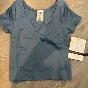 Athleta Girl Light Blue Ribbed Tank